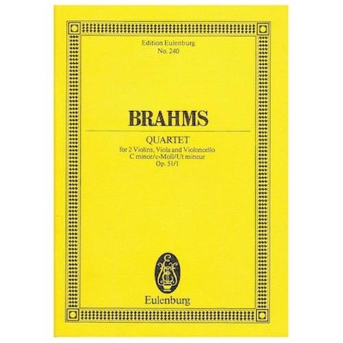 Βιβλίο Για Σύνολα Editions Eulenburg Brahms - Quartet In C Minor Op.51/1 [pocket Score]