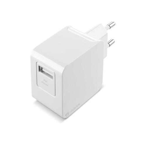 Φορτιστής Πρίζας Cellular Line Fast Charger USB Micro Lightning Λευκό