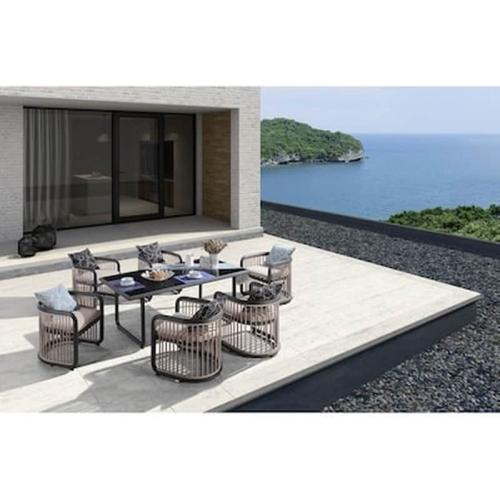 City Dining Set Ανθρακί Μπεζ C50386